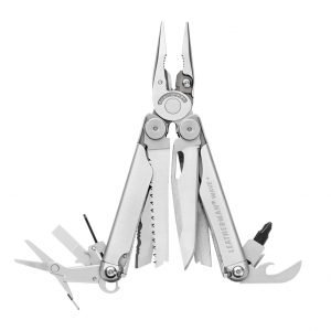 Leatherman Wave+® Multitool & Nylon Sheath Silver in Front View